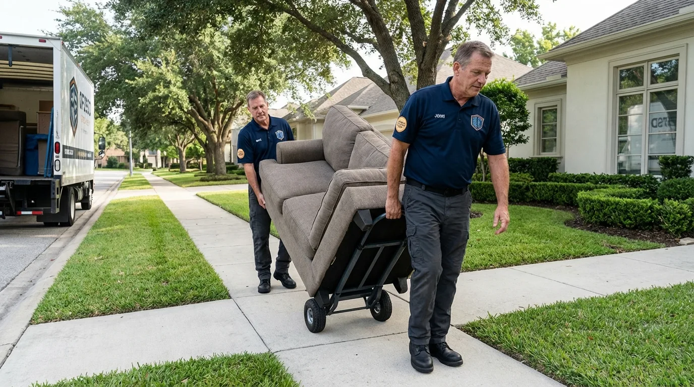 Local residential moving crew loading furniture in Humboldt, KS